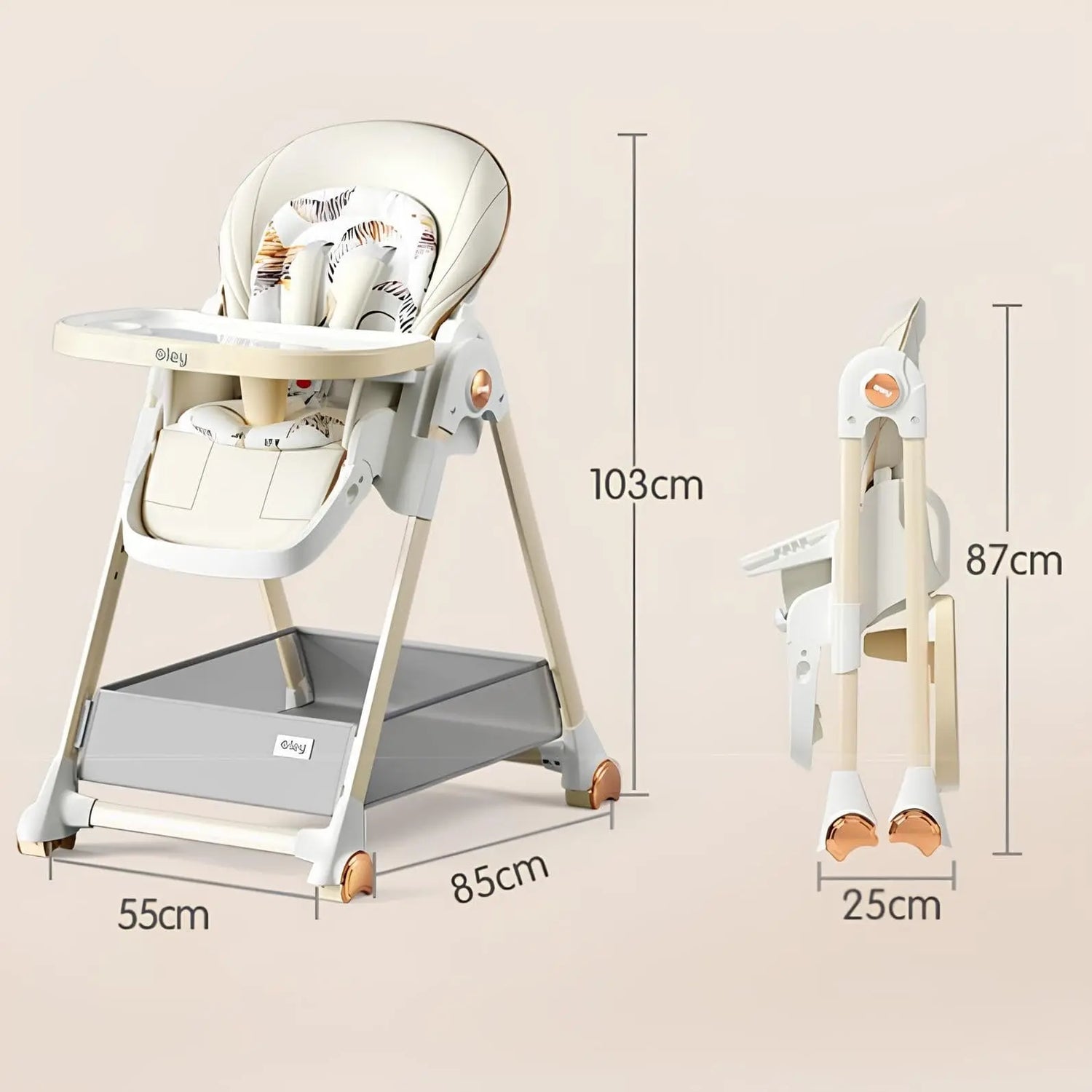 Chaise Haute Bébé Multifonction avec Roulettes MOMSEREINE